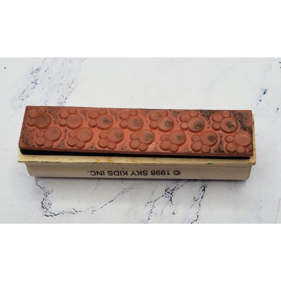 Lot of 5 Wood Mounted Rubber Stamps Dogs Bears and Flowers - Picture 16 of 16